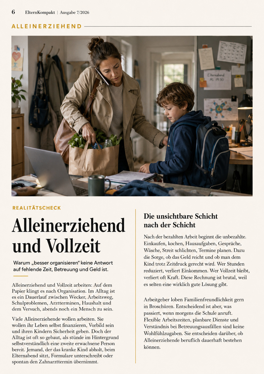 Alleinerziehend und Vollzeit