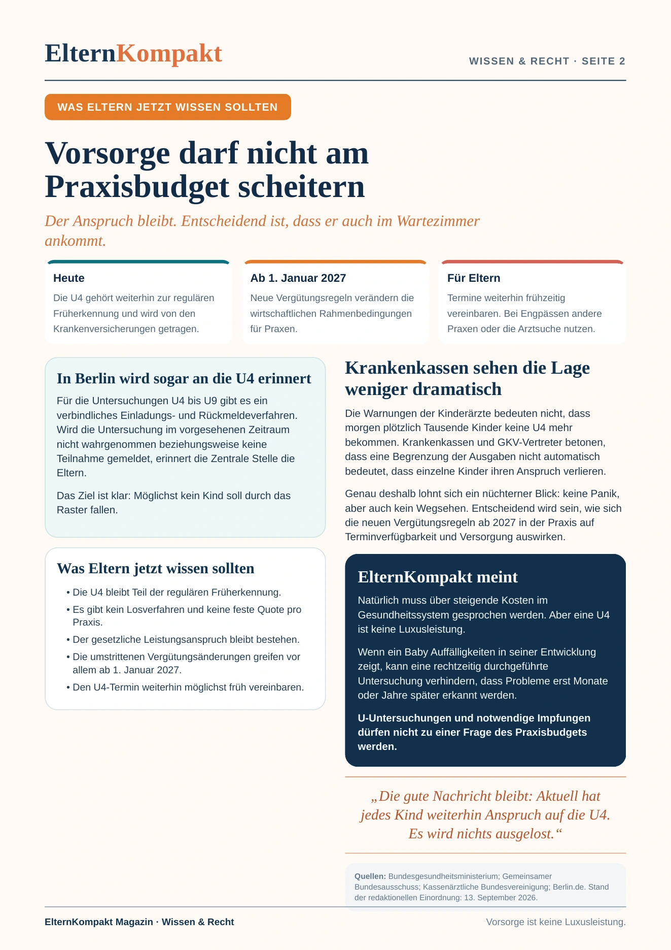 Sparen bei den Kleinsten? - Magazinseite 2