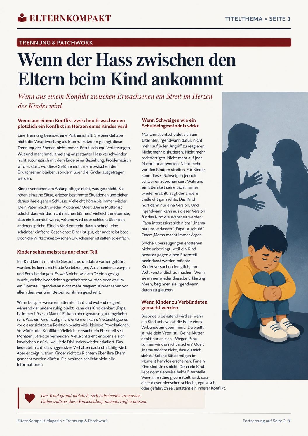 Magazin-Druckansicht: Wenn der Hass zwischen den Eltern beim Kind ankommt