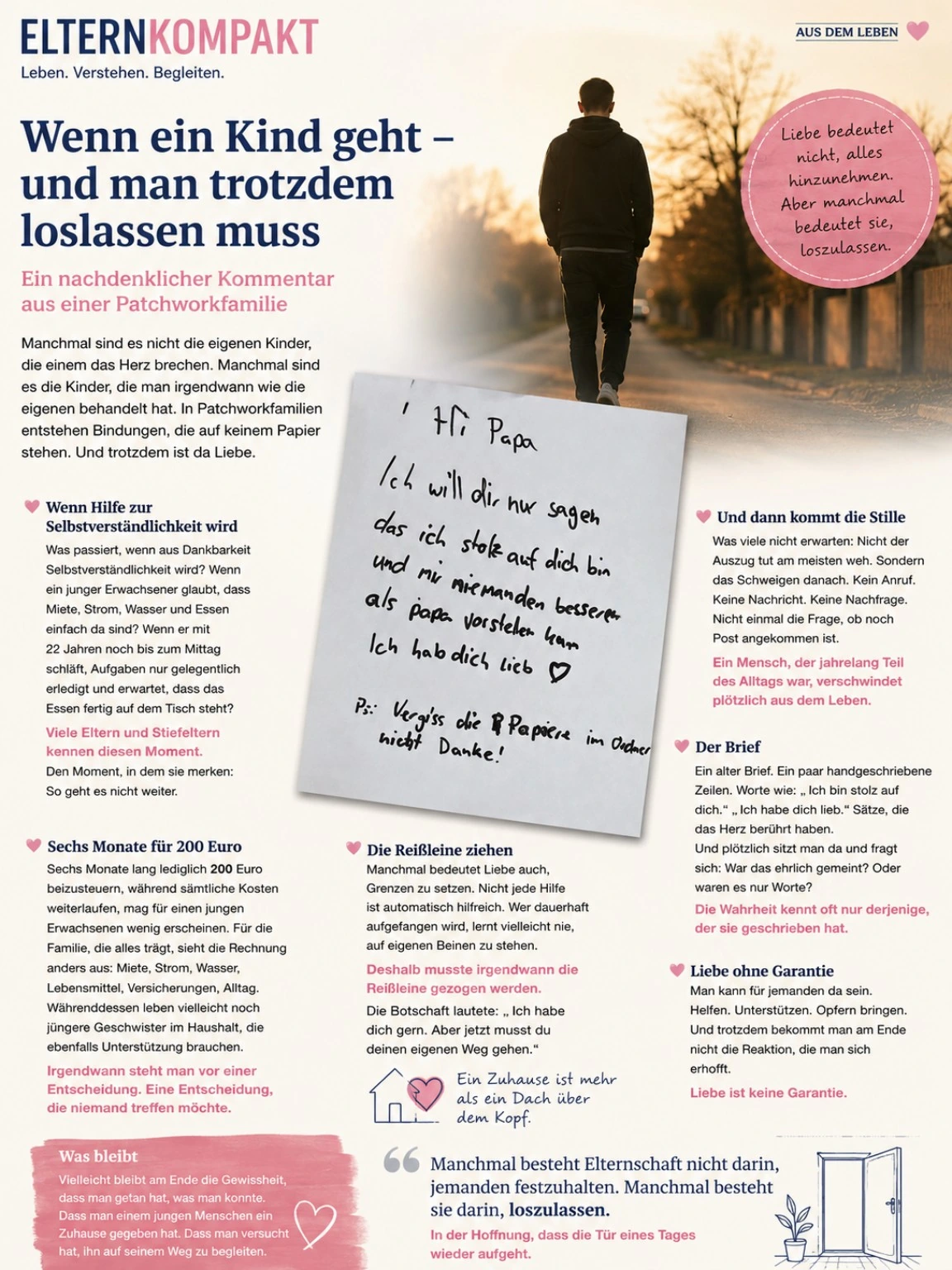 Magazin-Druckansicht: Wenn ein Kind geht – und man trotzdem loslassen muss